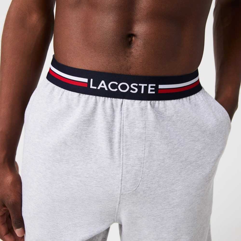 Lacoste Striped-Waist Long Boxer Briefs Grey Chine | CKMV-53906