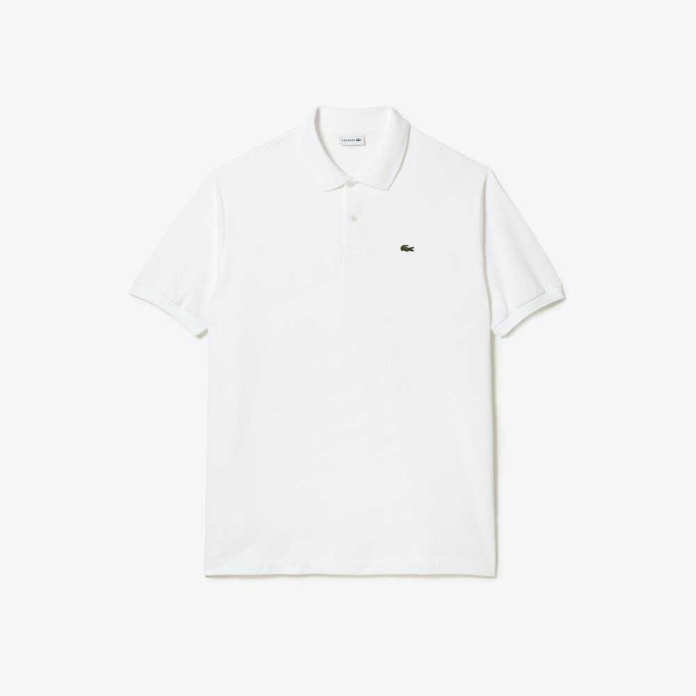 Lacoste Tall Fit Cotton Petit Pique Polo White | GKBW-32584