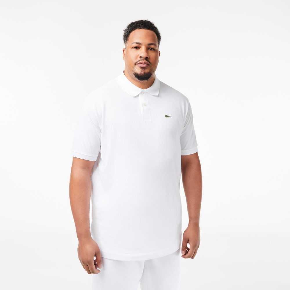 Lacoste Tall Fit Cotton Petit Pique Polo White | GKBW-32584