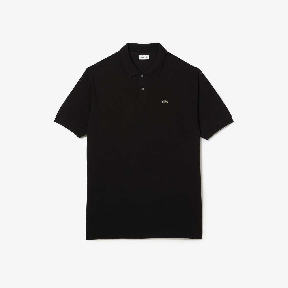 Lacoste Tall Fit Cotton Petit Pique Polo Black | HOGM-18527