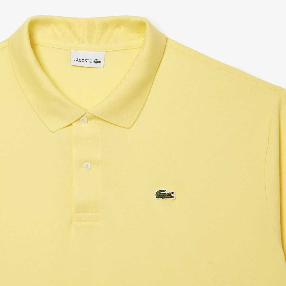 Lacoste Tall Fit Cotton Petit Pique Polo Yellow | PFUJ-18702