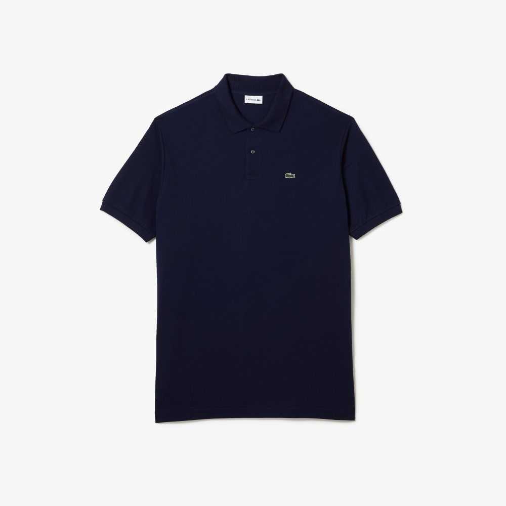 Lacoste Tall Fit Cotton Petit Pique Polo Navy Blue | UGWP-58493