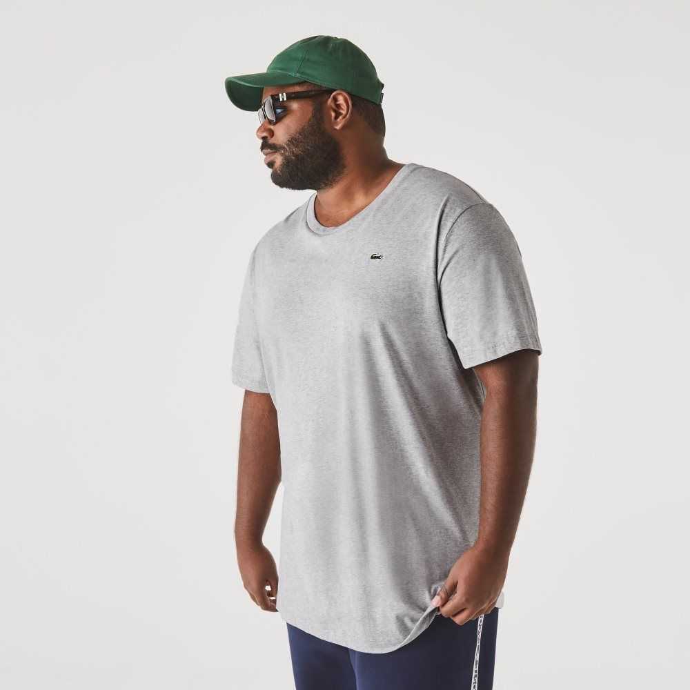 Lacoste Tall Fit Pima Cotton Jersey T-Shirt Grey Chine | AKPE-82609