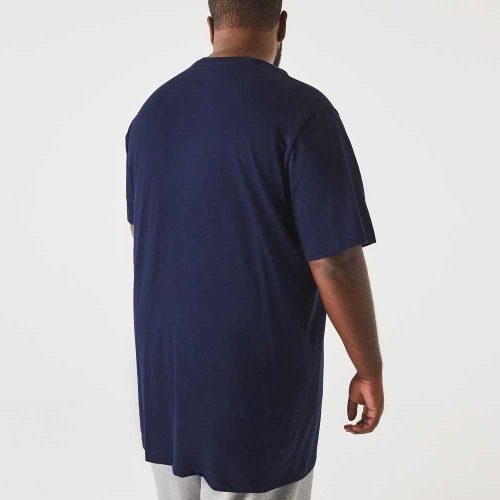 Lacoste Tall Fit Pima Cotton Jersey T-Shirt Navy Blue | OWLD-34701