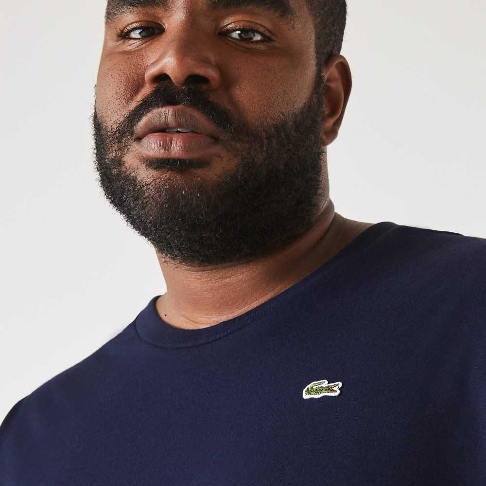 Lacoste Tall Fit Pima Cotton Jersey T-Shirt Navy Blue | OWLD-34701