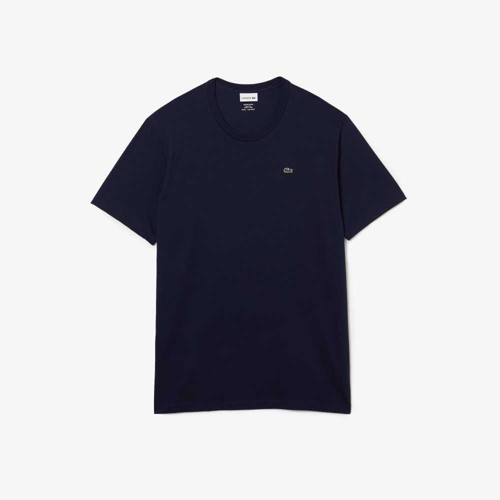 Lacoste Tall Fit Pima Cotton Jersey T-Shirt Navy Blue | OWLD-34701