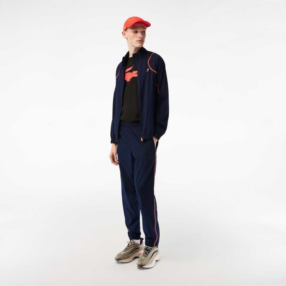 Lacoste Tennis High-Neck Jogger Set Navy Blue / Orange | KXQV-97805