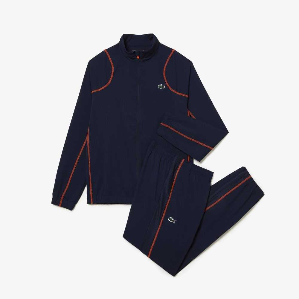 Lacoste Tennis High-Neck Jogger Set Navy Blue / Orange | KXQV-97805