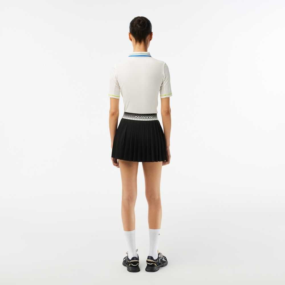 Lacoste Tennis Pleated Skirts with Built-in Shorts Black / Green | DYAN-34728