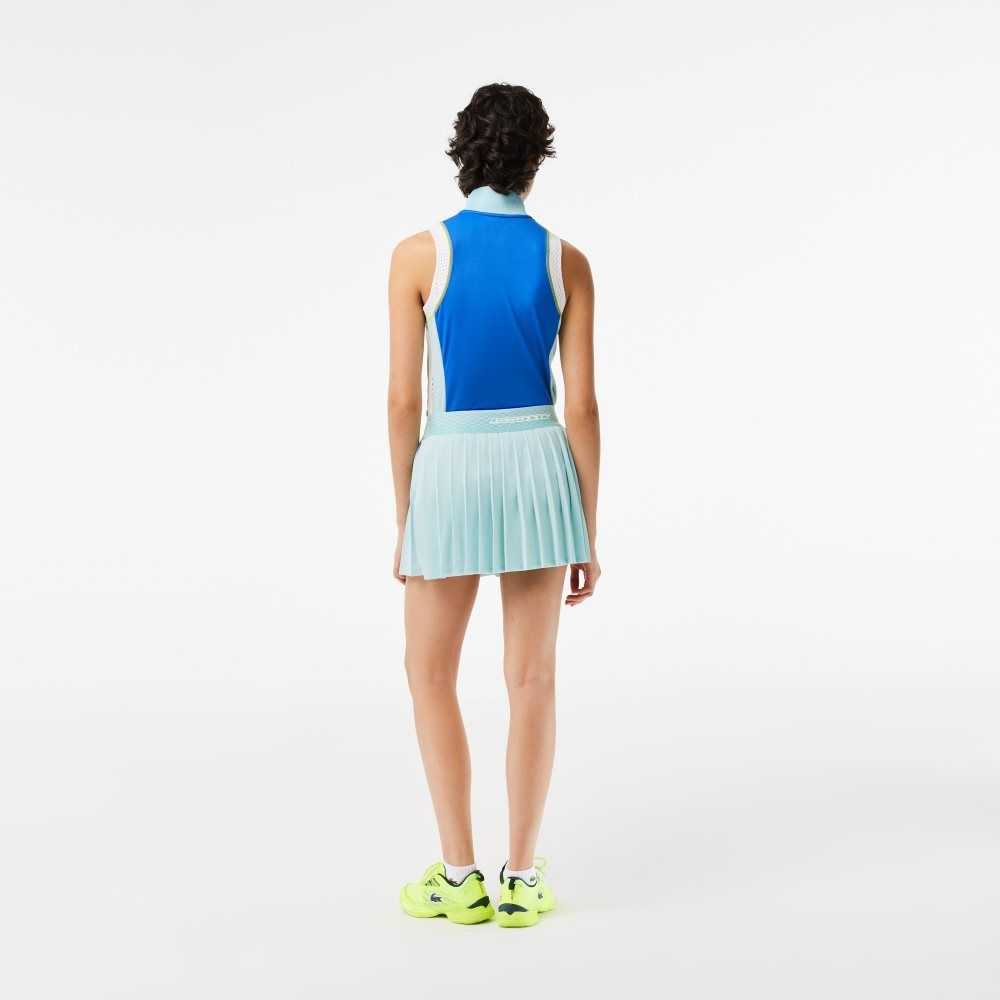 Lacoste Tennis Pleated Skirts with Built-in Shorts Light Green / Yellow | HIDF-71803