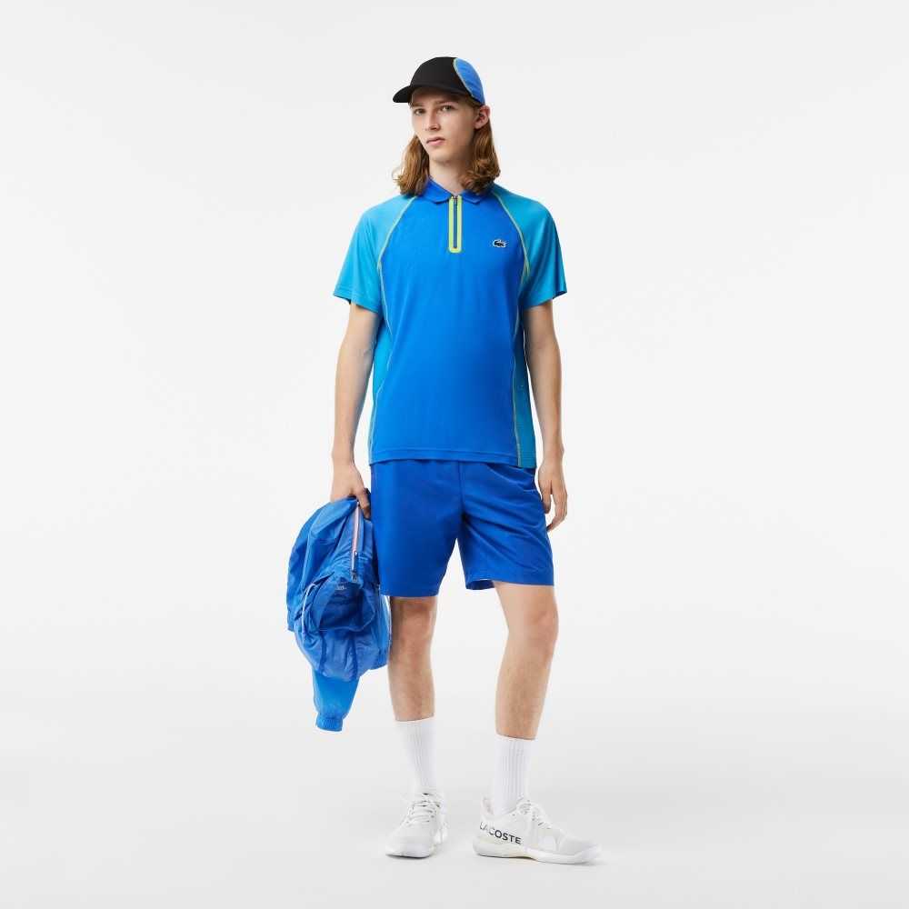 Lacoste Tennis Recycled Polyester Polo with Ultra-Dry Technology Blue / Yellow | ZKDU-14586