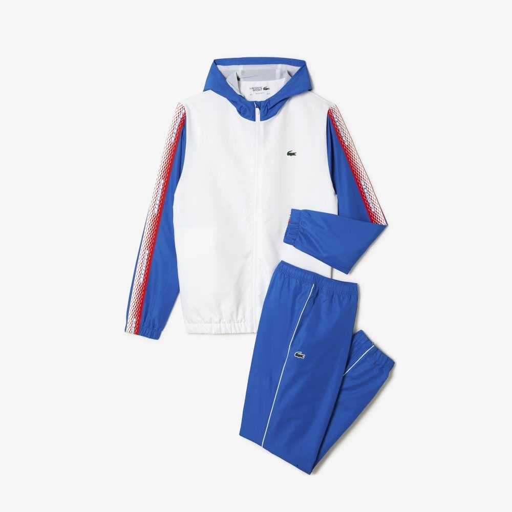 Lacoste Tennis Regular Fit Jogger Set White / Blue / White | QZGE-34680