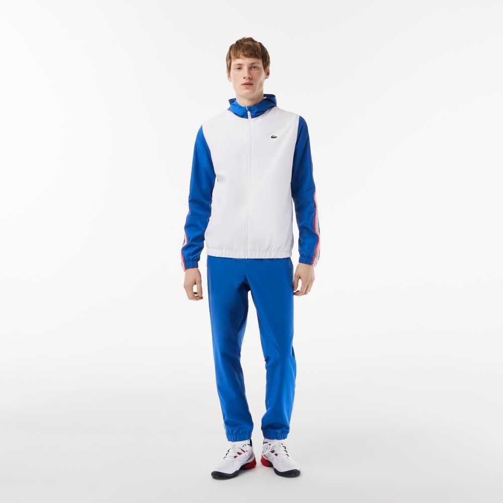 Lacoste Tennis Regular Fit Jogger Set White / Blue / White | QZGE-34680