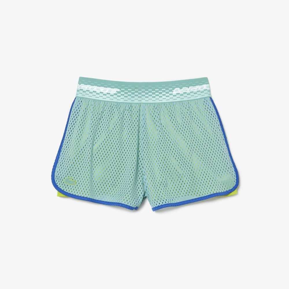 Lacoste Tennis Shorts with Built-in Undershorts Mint | ZMQO-76819