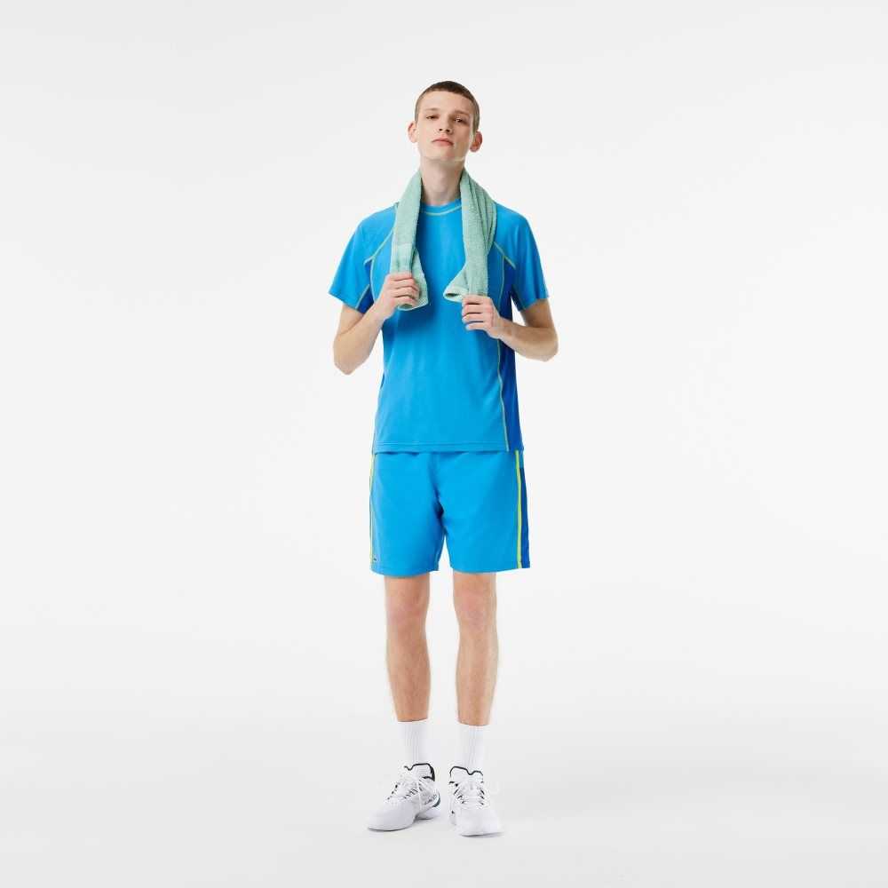 Lacoste Tennis T-Shirt in Tear Resistant Pique Blue / Yellow | FWRT-09764