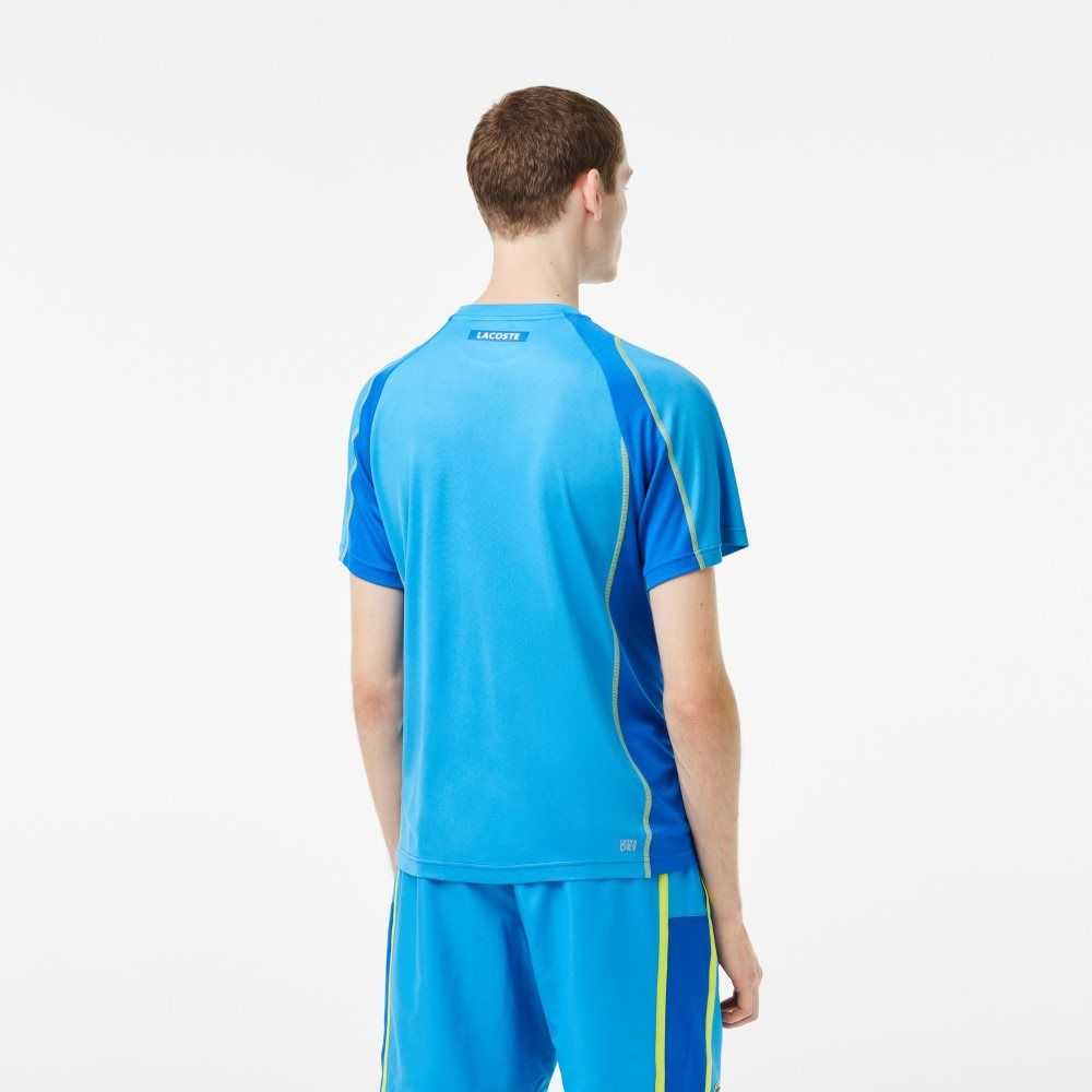 Lacoste Tennis T-Shirt in Tear Resistant Pique Blue / Yellow | FWRT-09764