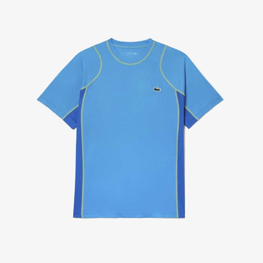 Lacoste Tennis T-Shirt in Tear Resistant Pique Blue / Yellow | FWRT-09764