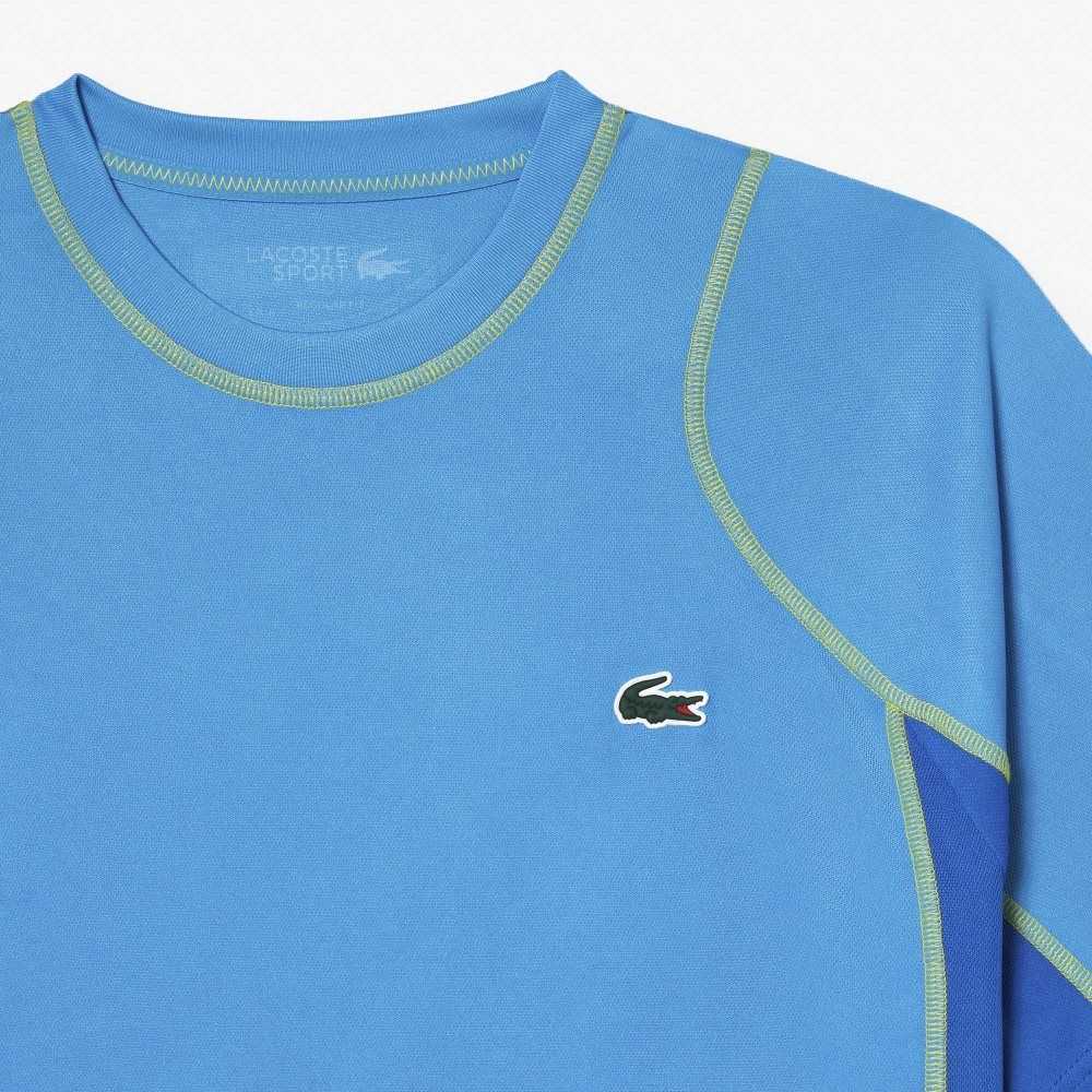 Lacoste Tennis T-Shirt in Tear Resistant Pique Blue / Yellow | FWRT-09764