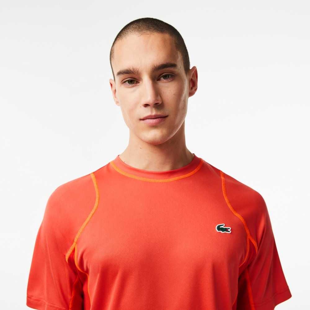 Lacoste Tennis T-Shirt in Tear Resistant Pique Orange / Red / Orange | ICKU-64530