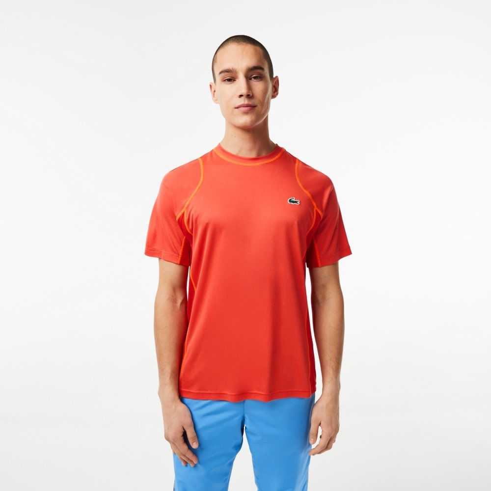 Lacoste Tennis T-Shirt in Tear Resistant Pique Orange / Red / Orange | ICKU-64530