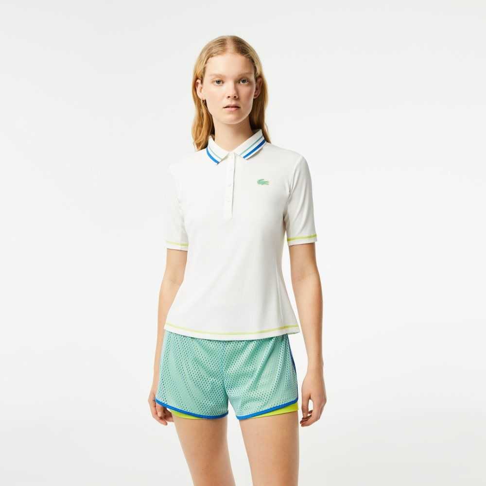 Lacoste Tennis Ultra-Dry Pique Polo White | OASD-82413