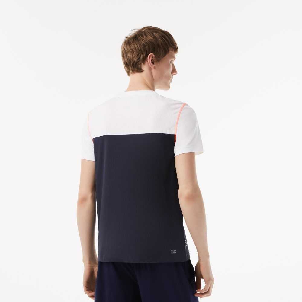 Lacoste Tennis x Daniil Medvedev Jersey T-Shirt White / Blue / Orange | FMAQ-52940