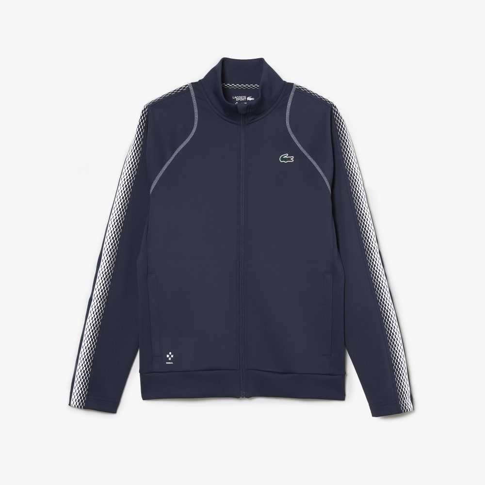 Lacoste Tennis x Daniil Medvedev Zipped Sweatshirt Blue / White | FKIC-79283