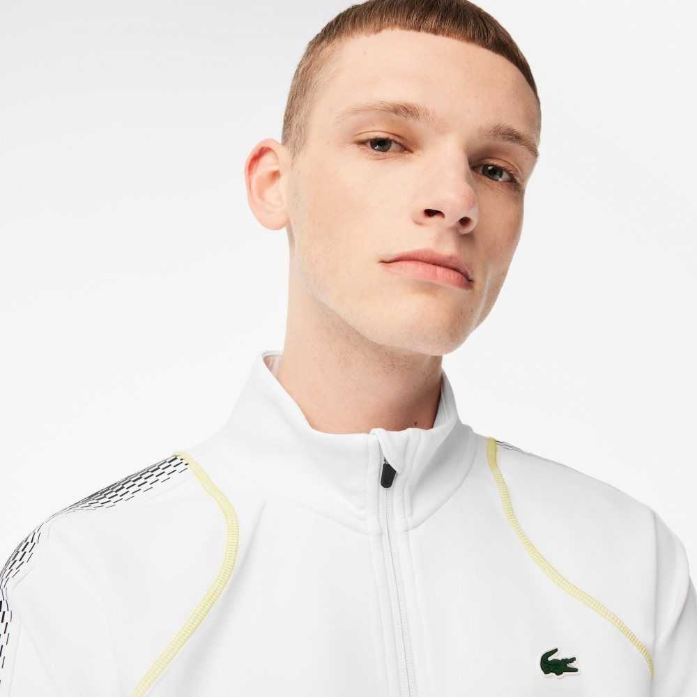 Lacoste Tennis x Daniil Medvedev Zipped Sweatshirt White / Yellow | GCZP-16428