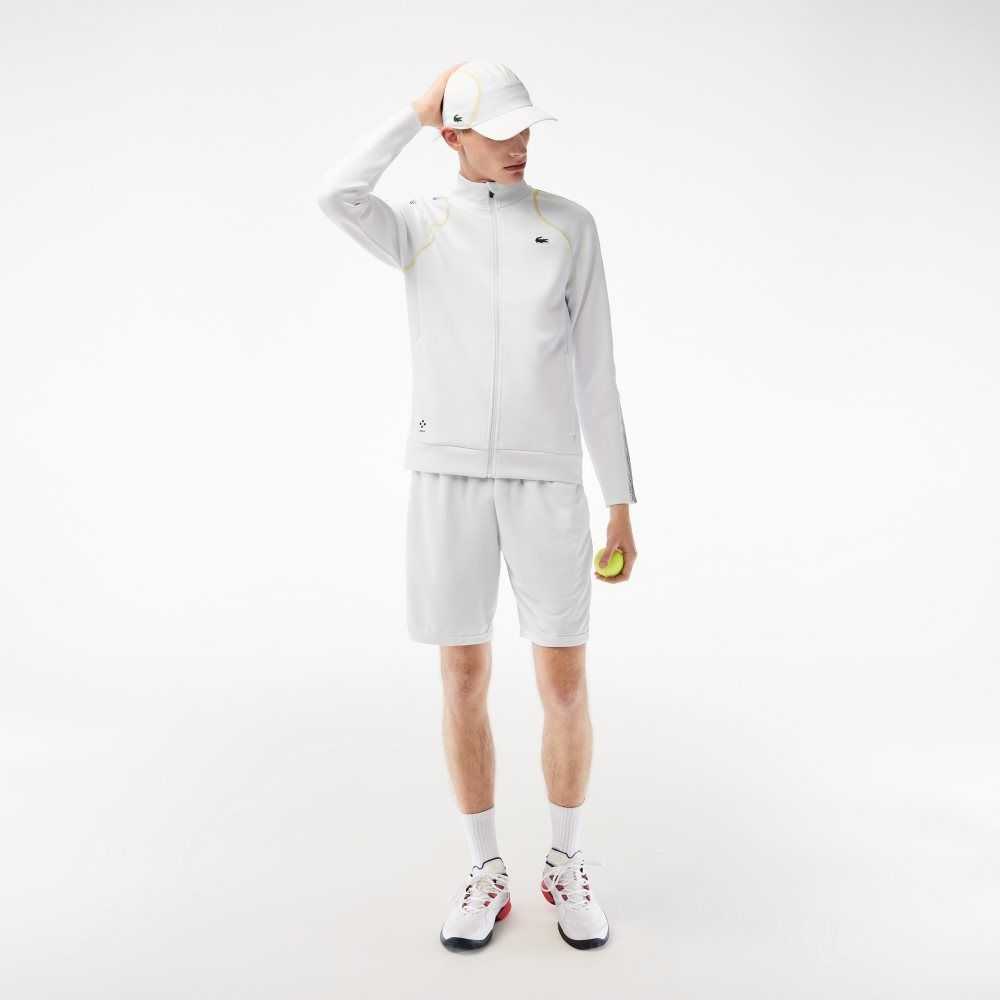 Lacoste Tennis x Daniil Medvedev Zipped Sweatshirt White / Yellow | GCZP-16428