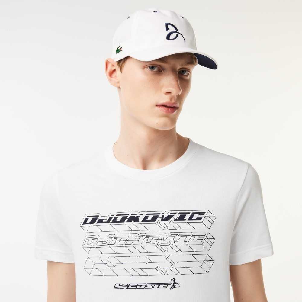 Lacoste Tennis x Novak Djokovic Regular Fit T-shirt and Cap Pack White | SIMH-48930