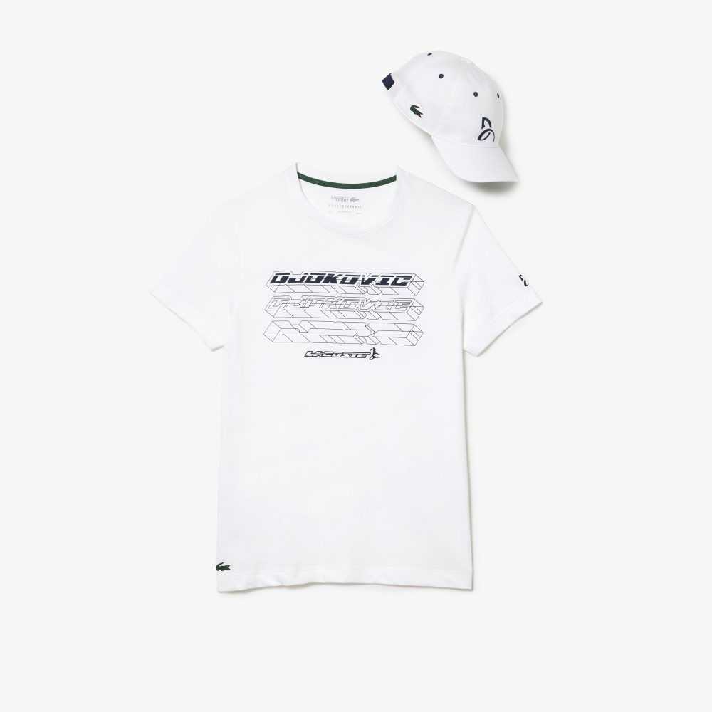 Lacoste Tennis x Novak Djokovic Regular Fit T-shirt and Cap Pack White | SIMH-48930