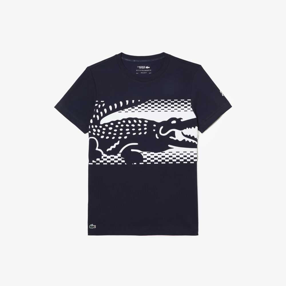 Lacoste Tennis x Novak Djokovic T-Shirt Navy Blue | FDYR-35890