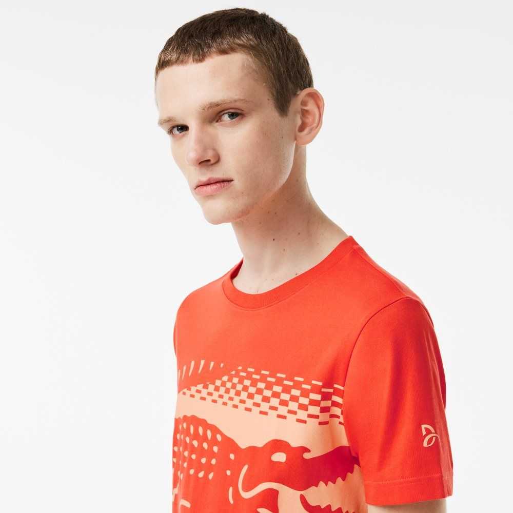 Lacoste Tennis x Novak Djokovic T-Shirt Orange | YOHM-69052