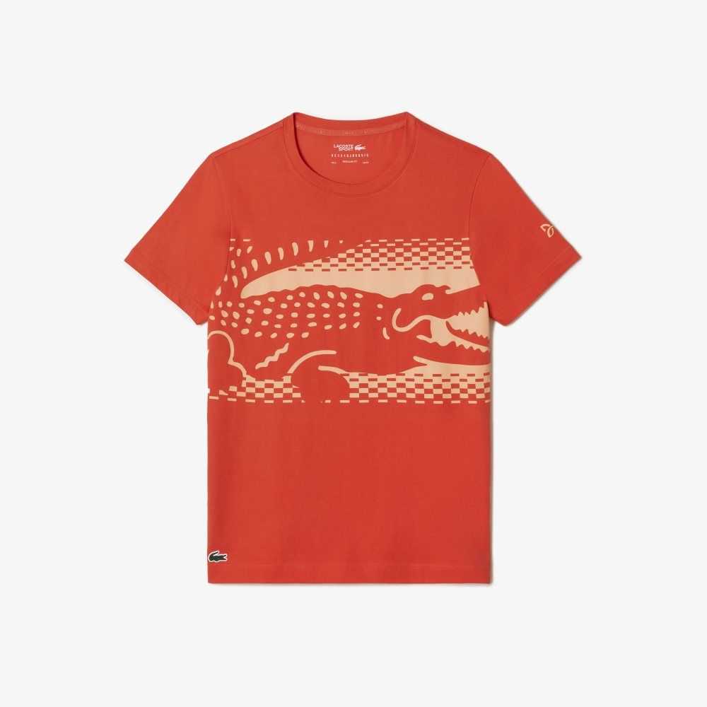 Lacoste Tennis x Novak Djokovic T-Shirt Orange | YOHM-69052