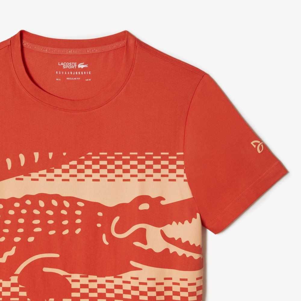 Lacoste Tennis x Novak Djokovic T-Shirt Orange | YOHM-69052