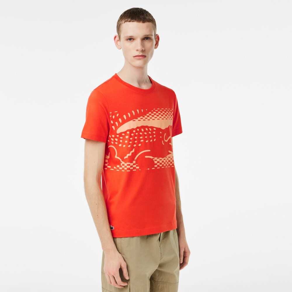 Lacoste Tennis x Novak Djokovic T-Shirt Orange | YOHM-69052