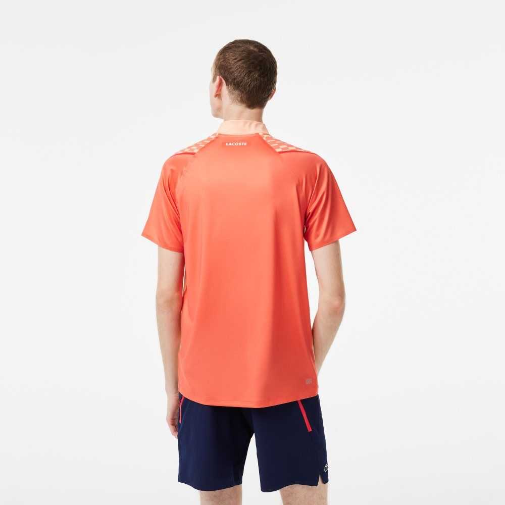 Lacoste Tennis x Novak Djokovic Tricolor Polo Light Orange / Orange / Red | PMZI-98610