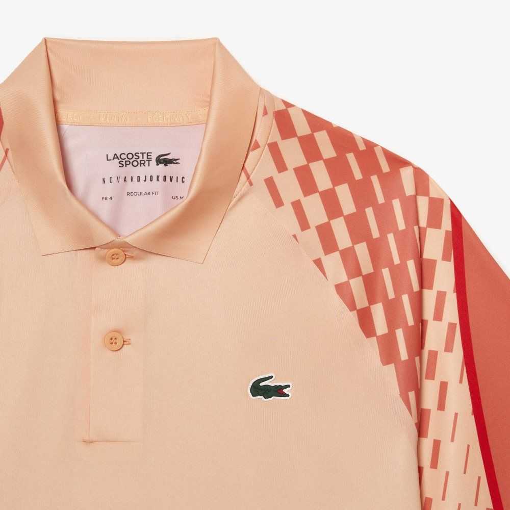 Lacoste Tennis x Novak Djokovic Tricolor Polo Light Orange / Orange / Red | PMZI-98610