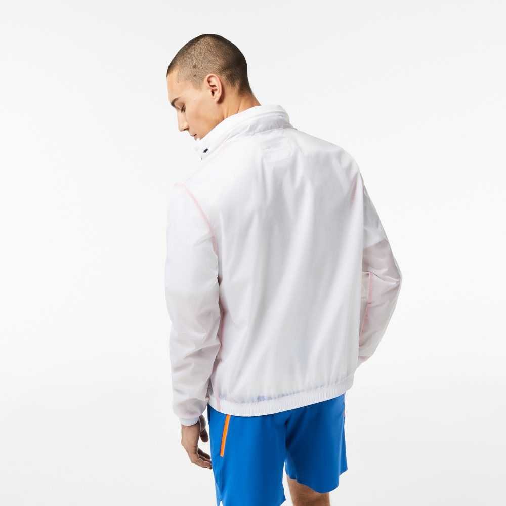 Lacoste Tennis x Novak Djokovic Zip Jacket White | UKVR-56743