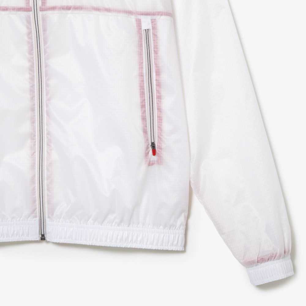 Lacoste Tennis x Novak Djokovic Zip Jacket White | UKVR-56743