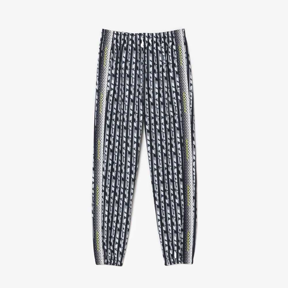 Lacoste Track Pants with Logo Print Black / Blue / White | NCRQ-72940
