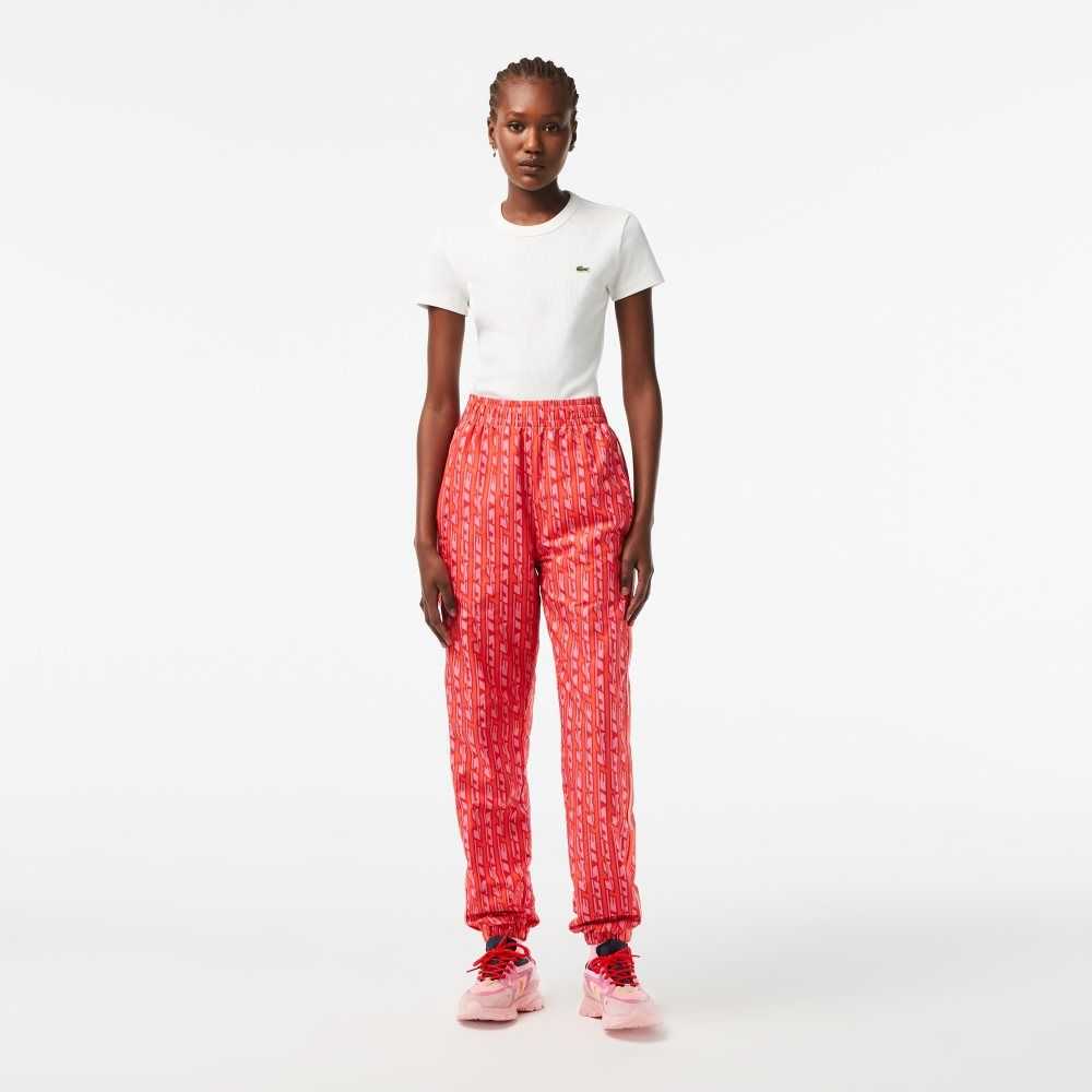 Lacoste Track Pants with Logo Print Orange / Red / Pink | DLJQ-58310