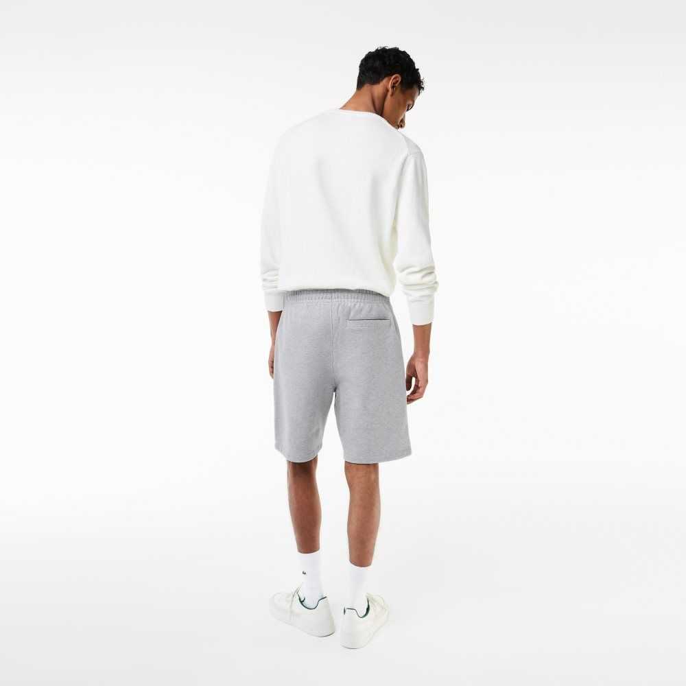 Lacoste Unbrushed Cotton Fleece Shorts Grey Chine | MPDU-24190