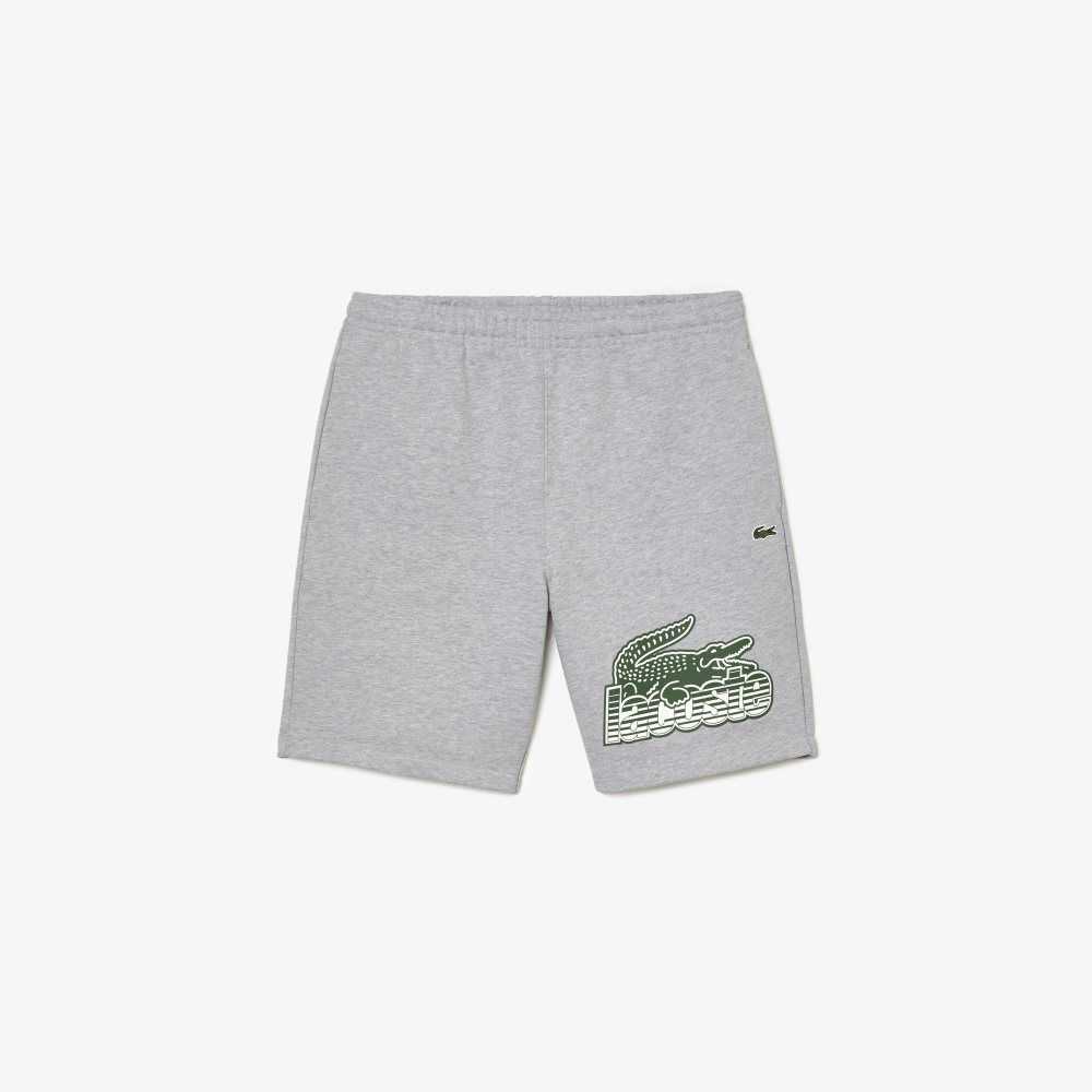 Lacoste Unbrushed Cotton Fleece Shorts Grey Chine | MPDU-24190