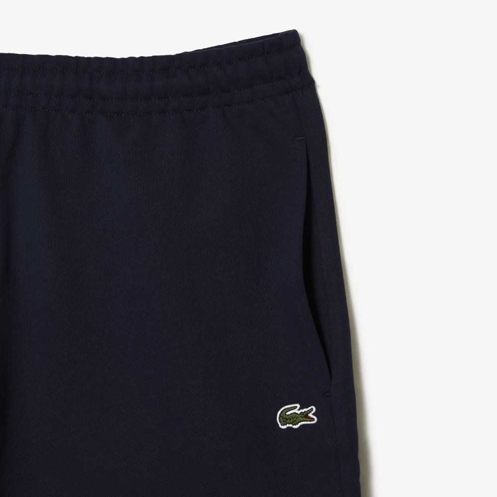 Lacoste Unbrushed Cotton Fleece Shorts Navy Blue | OJHE-96784