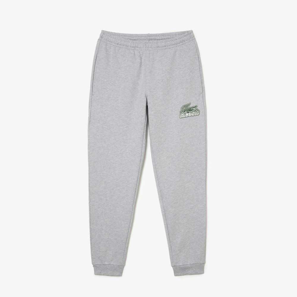 Lacoste Unbrushed Fleece Track Pants Grey Chine | JLOA-90452
