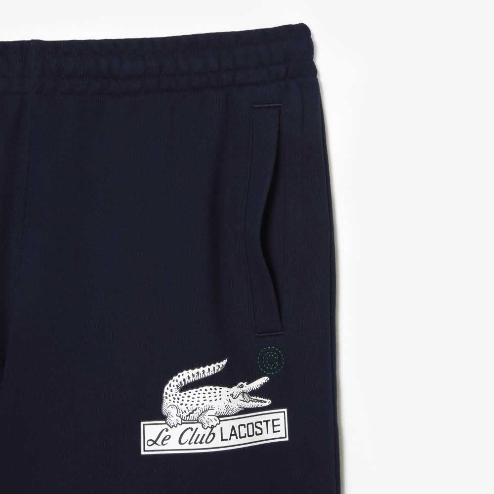 Lacoste Unbrushed Organic Cotton Fleece Shorts Navy Blue | IXCO-17560