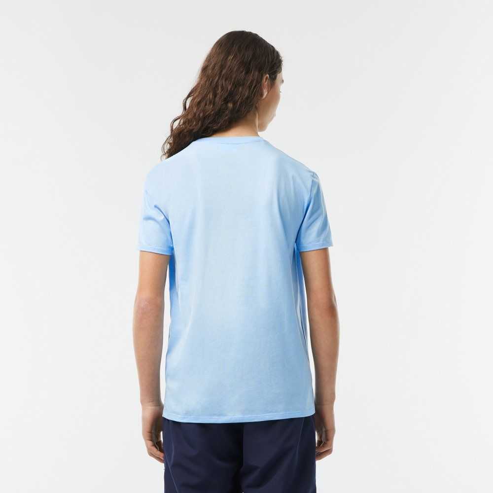 Lacoste V-Neck Pima Cotton Jersey T-Shirt Blue | AXER-93581