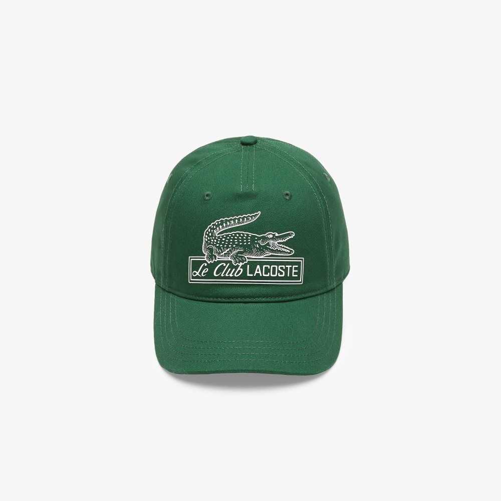 Lacoste Vintage Croc Print Cap Green | YVFP-89546