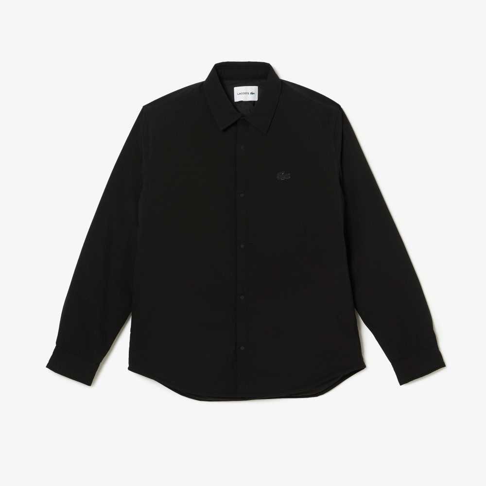 Lacoste Water-Resistant Overshirt Black | LEHS-86251